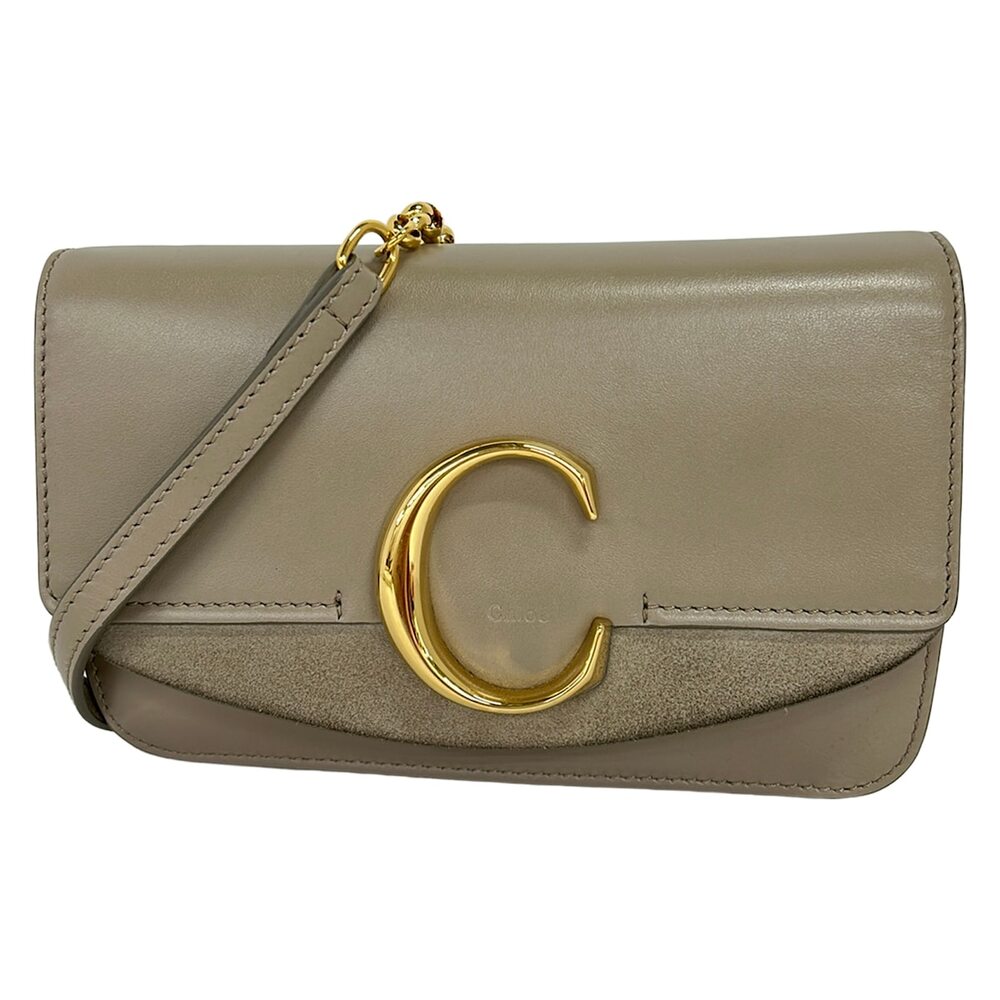 Chloé C Shoulder Bag Leather Suede